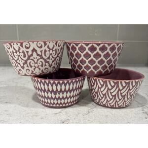 Set 4 BIA Hand glazed Mirabelle Plum Oven Safe Dip Tidbit Salsa Sauce Bowls NEW